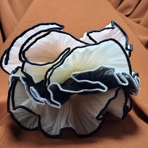 Elegant Black, Cream, White & Pink  Large Hair Scrunchies Set Of 4